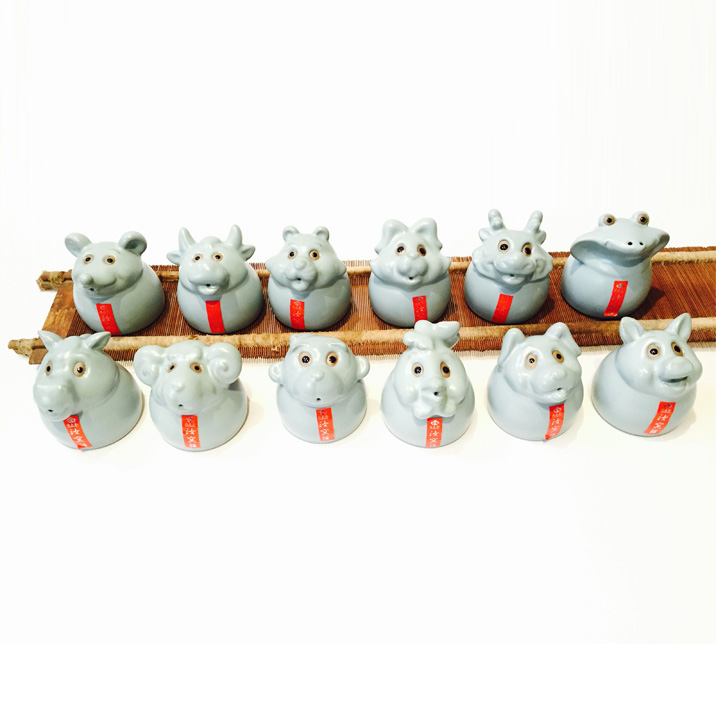 12 Zodiac Tea Cups Si Chuan Dou Hua