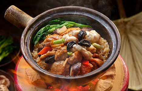 Claypot Rice With Chicken Live Frog